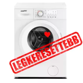   HOMEFORT HME16100UW Elöltöltős mosógép D energiaosztály, 6 kg, Keskeny mélység, 1000 fordulat/perc, Centrifugálási zajszint: 79 dB, Inverter motor nélkül, Gőzfunkcióval