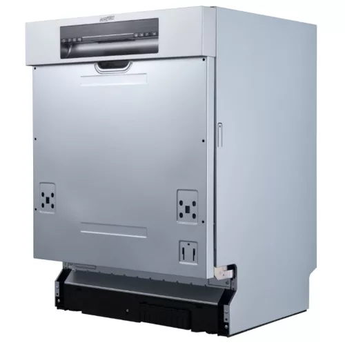 HOMEFORT HMGF0661DS Beépíthető mosogatógép, bútorlap nélkül, 14 teríték, 10.5 L fogyasztás, 7 program,  47 dB zajszint, D energiaosztály, Felső evőeszköztartó, 60 cm,  Digit. kijelző,