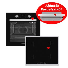 HOMEFORT HSB64DGB Beépíthető Sütő + HOMEFORT HFBI64T2B indukciós főzőlap + ajándék HOMEFORT HPK611X Beépíthető Kihúzható páraelszívó    HOMEFORT HSB64DGB Beépíthető Sütő + HOMEFORT HFBI64T2B indukciós főzőlap + ajándék HOMEFORT HPK611X Beépíthető Kihúzható páraelszívó