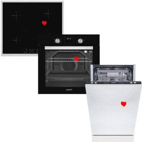 HOMEFORT HSB64DGB Beépíthető Sütő + HOMEFORT HFBI64T2B Beépíthető Indukciós főzőlap + HOMEFORT HMGB0421B Beépíthető mosogatógép    HOMEFORT HSB64DGB Beépíthető Sütő + HOMEFORT HFBI64T2B Beépíthető Indukciós főzőlap + HOMEFORT HMGB0421B Beépíthető mosogatógép